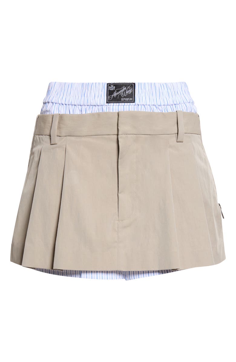 Alexander Wang Prestyled Pleated Miniskort, Alternate, color, Stone