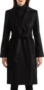 Sofia Cashmere Belted Notch Collar Wool Coat