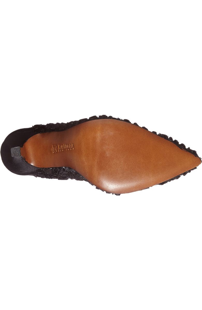 Kay Unger 'Sardana' Satin & Ribbon Lace Pointy Toe Pump, Alternate, color,