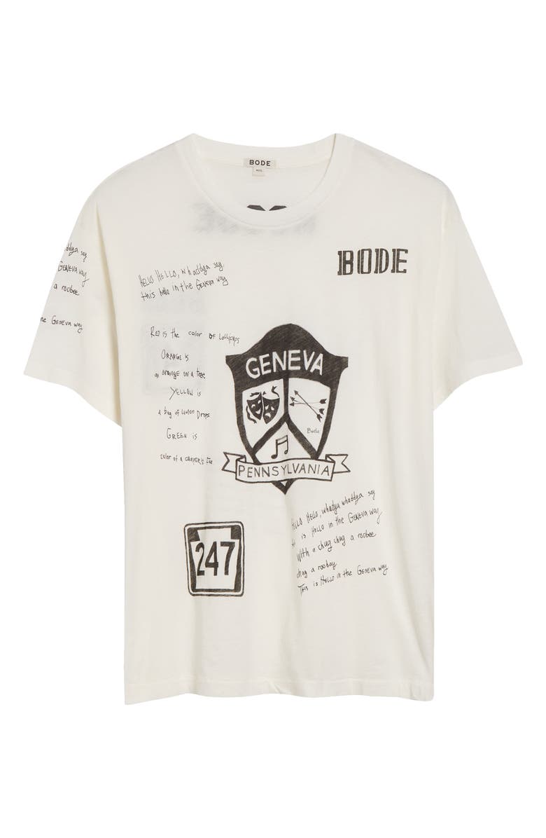 Bode Geneva Camp Crest Graphic T-Shirt, Main, color, Cream