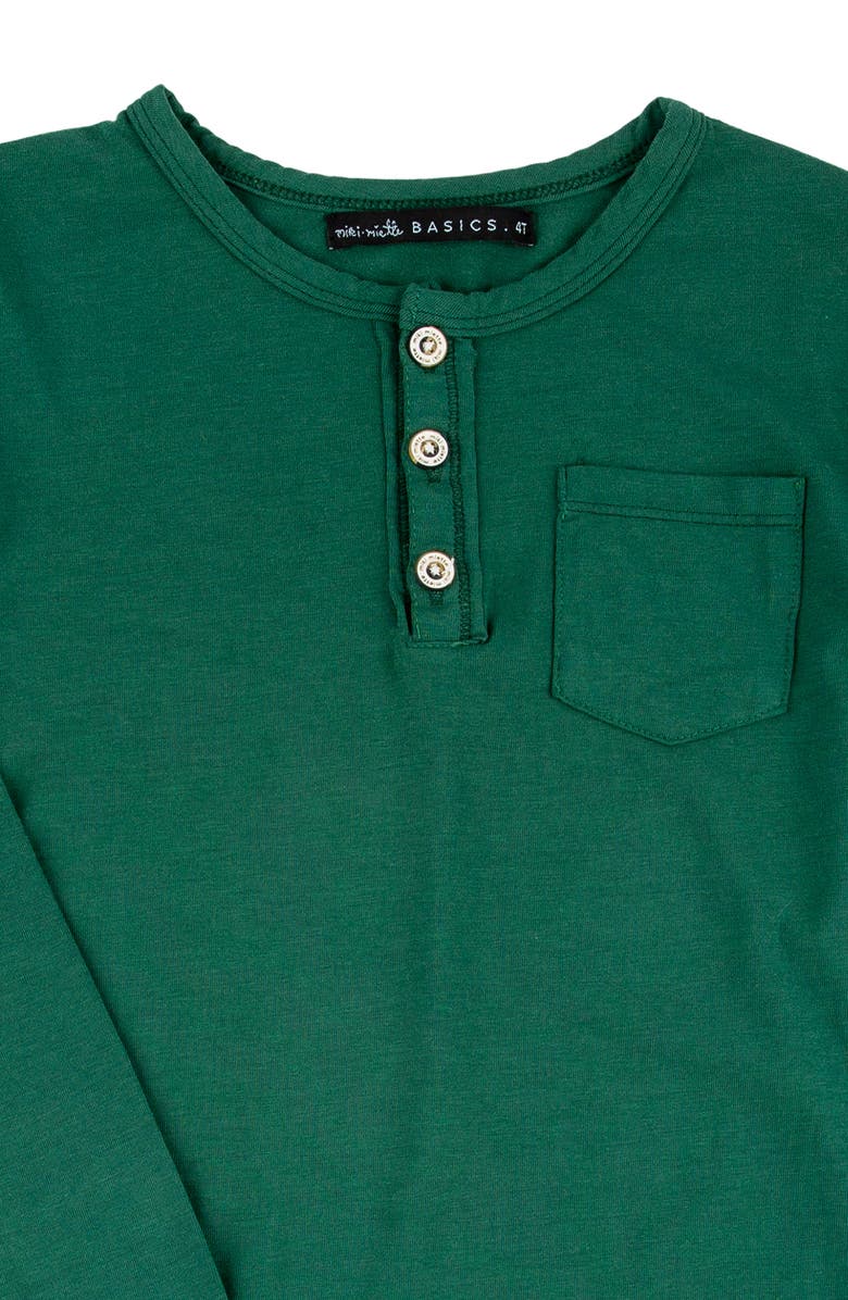 Miki Miette Kids' Buzz Long Sleeve Pocket Henley, Alternate, color, 