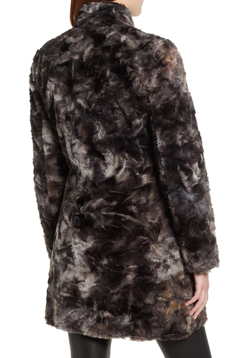 Via Spiga Reversible Faux Marled Fur Coat, Alternate, color, 
