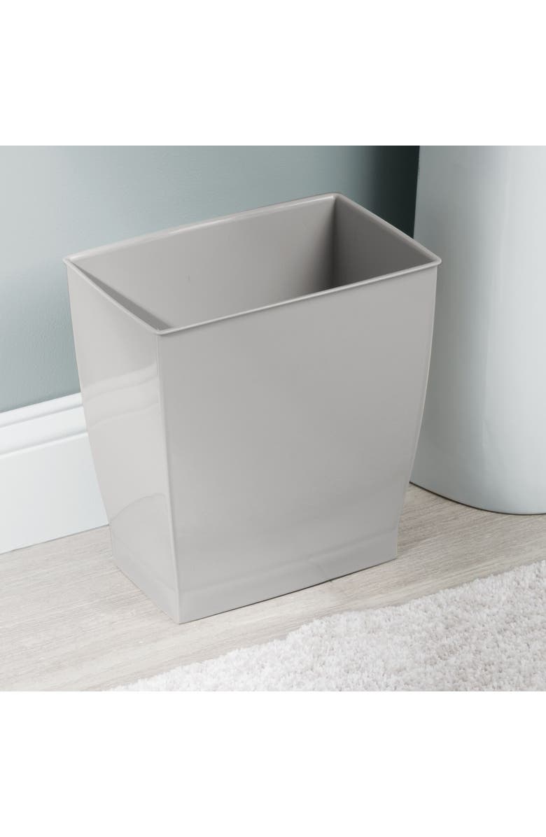 iDesign Small Rectangular Bathroom Trash Cans - Set of 4 - Gray, Alternate, color, Gray