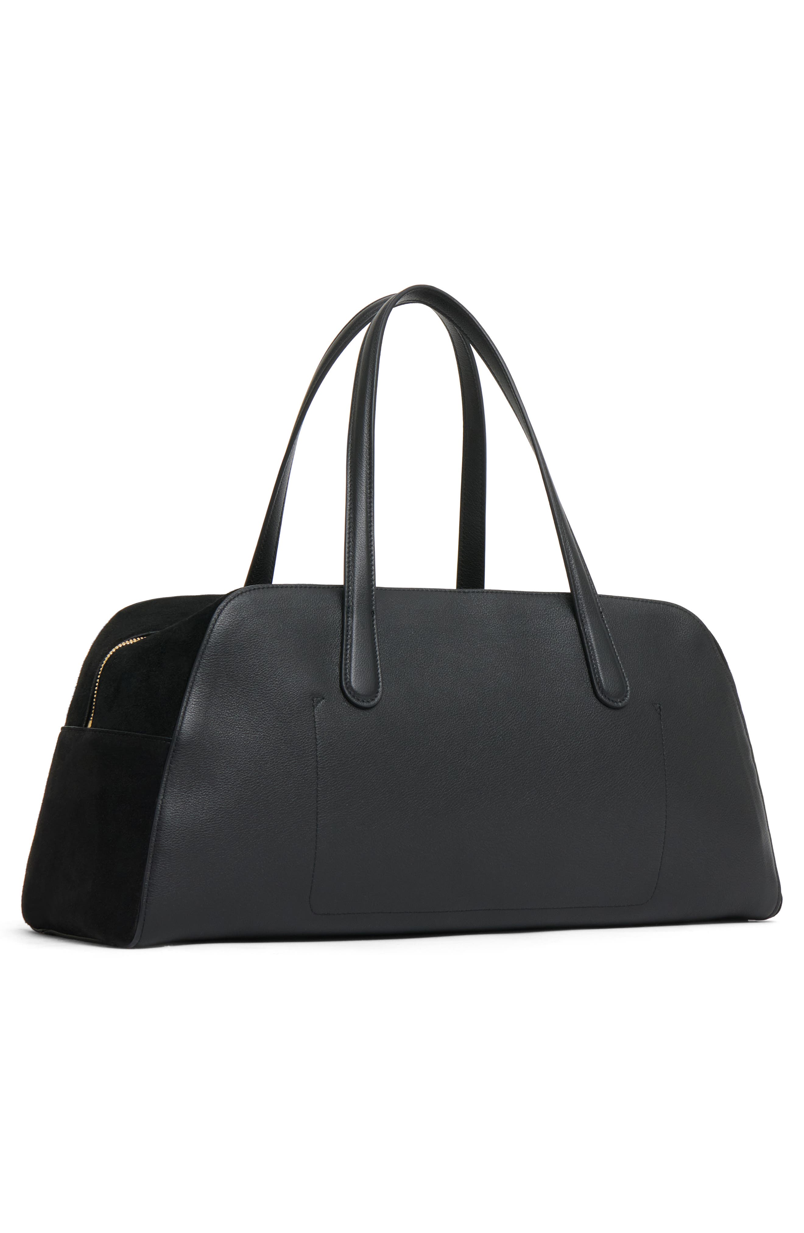 Mansur Gavriel Large Helios Leather Shoulder Bag, Alternate, color, Black