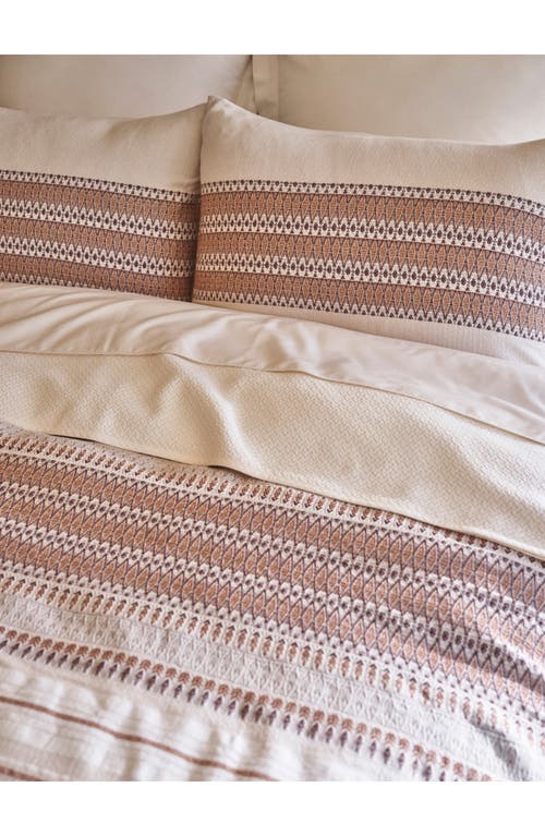 Coyuchi Coast Organic Cotton Duvet Cover In Undyed W/redwood