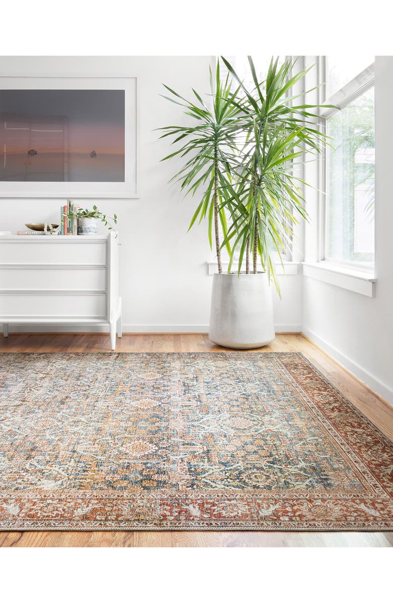 LOLOI II Layla Rug - Ocean/Rust, Alternate, color, Ocean / Rust