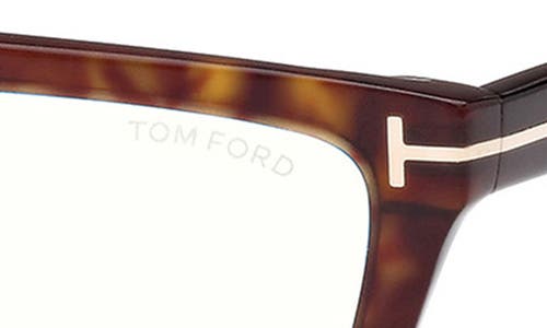 Tom Ford Rectangle Frame Glasses Glasses In Havana Eco/t Logo