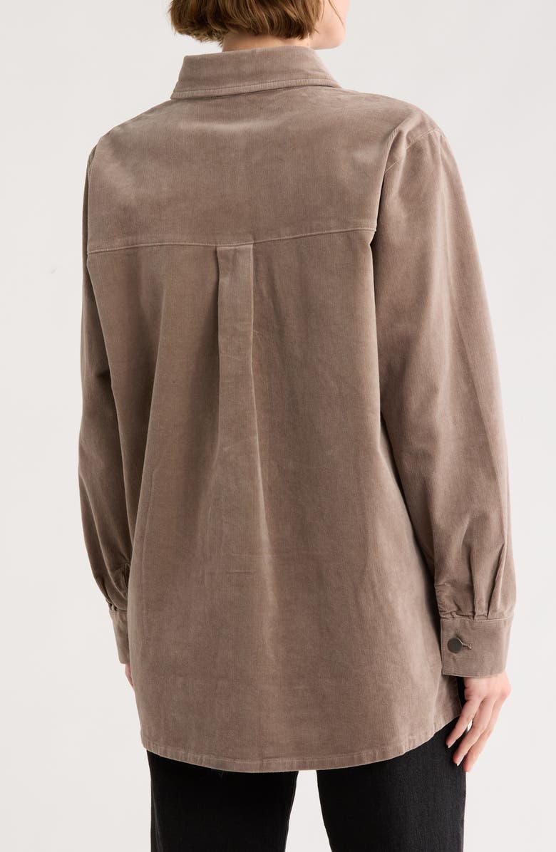 Eileen Fisher Stretch Organic Cotton Corduroy Classic Collar Jacket, Alternate, color, Taupe