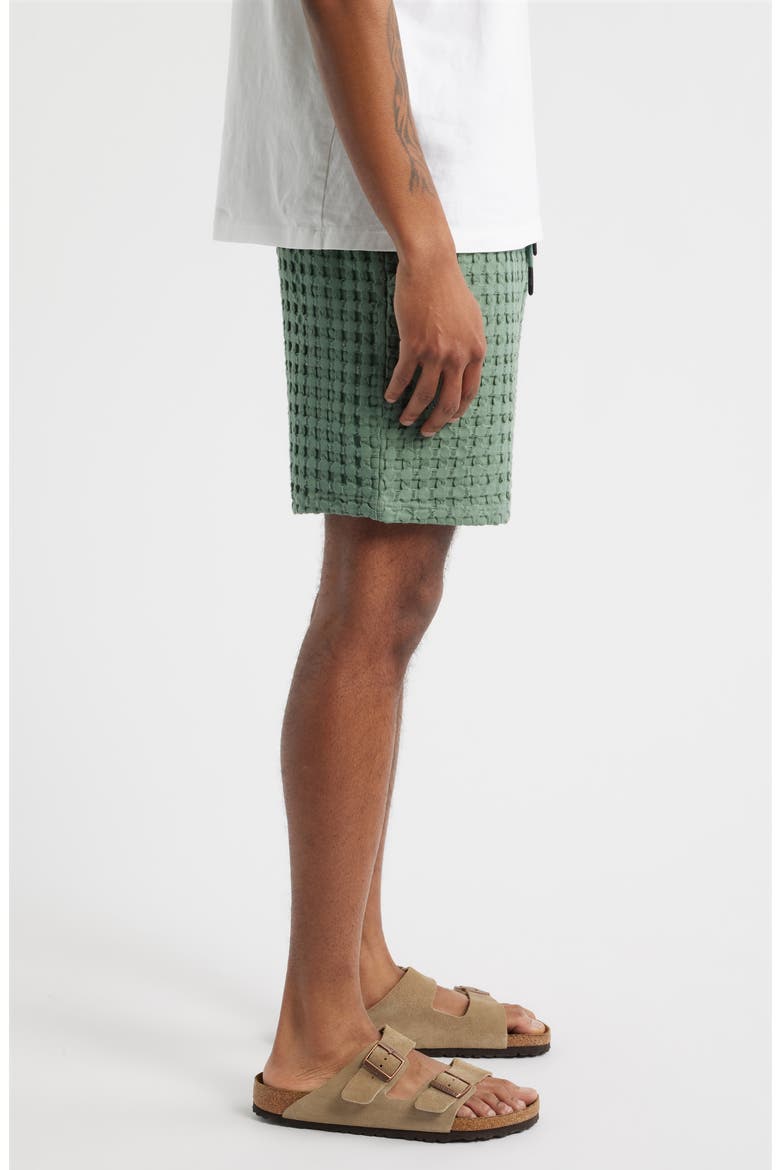 Waffle Porto Shorts, Alternate, color, GREEN