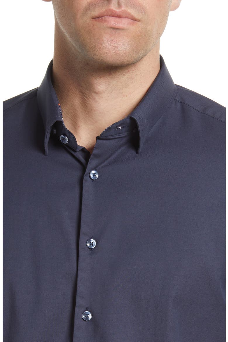 Men's Stretch Short Sleeve Button-Up Shirt, Alternate, color, NAVY