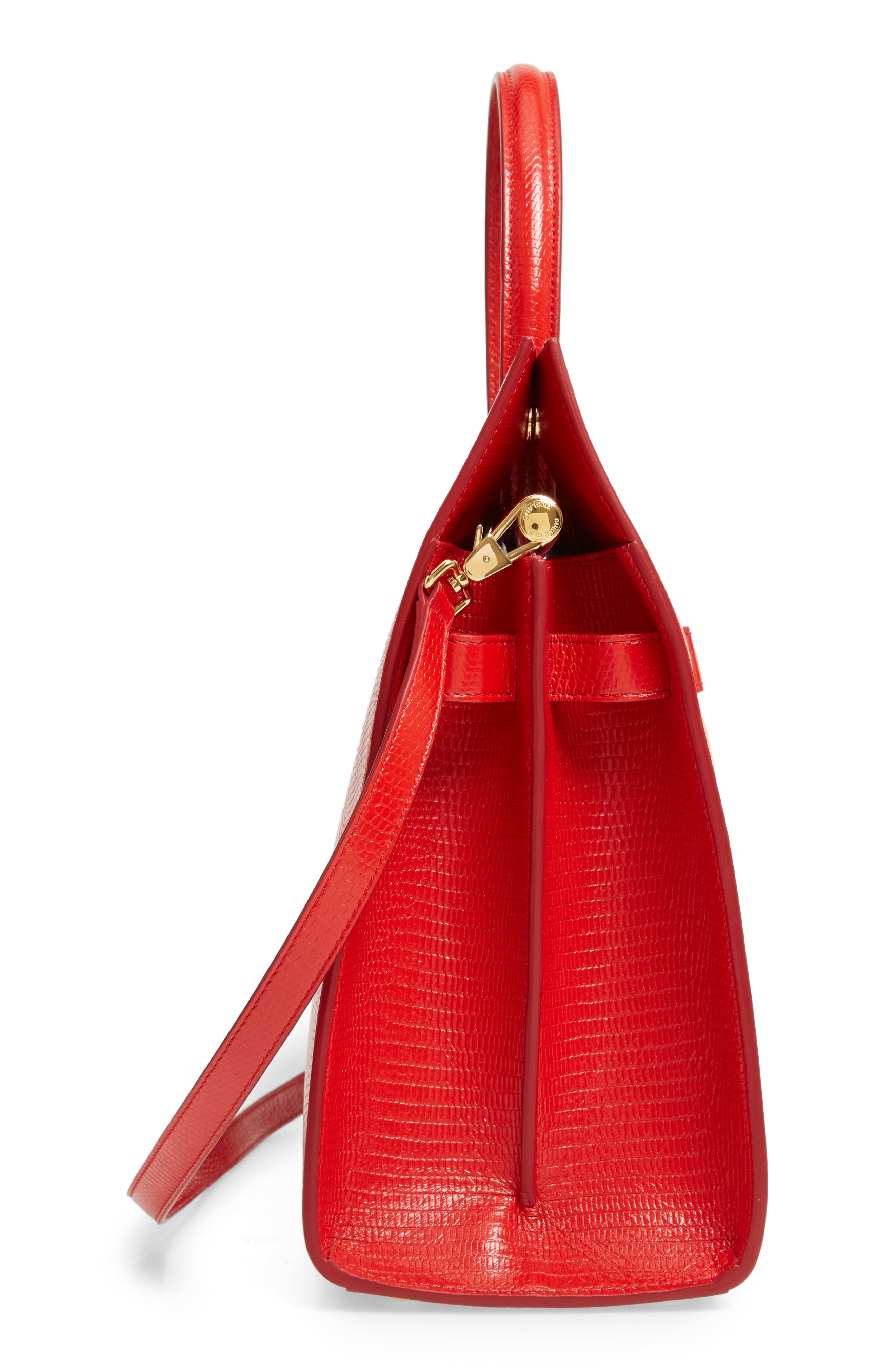 Burberry Medium Title Lizard Embossed Leather Bag, Alternate, color, 