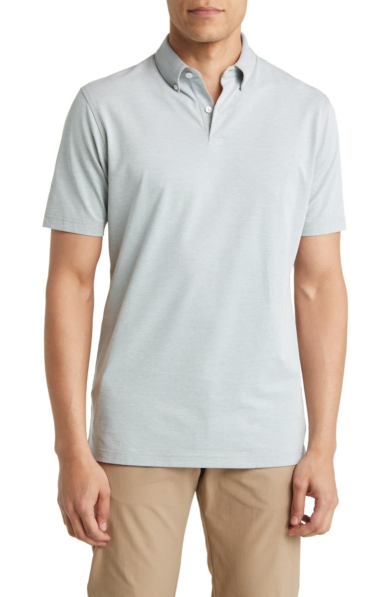 Peter Millar Albatross Pima Cotton Blend Piqué Button-Down Polo, Main, color, 