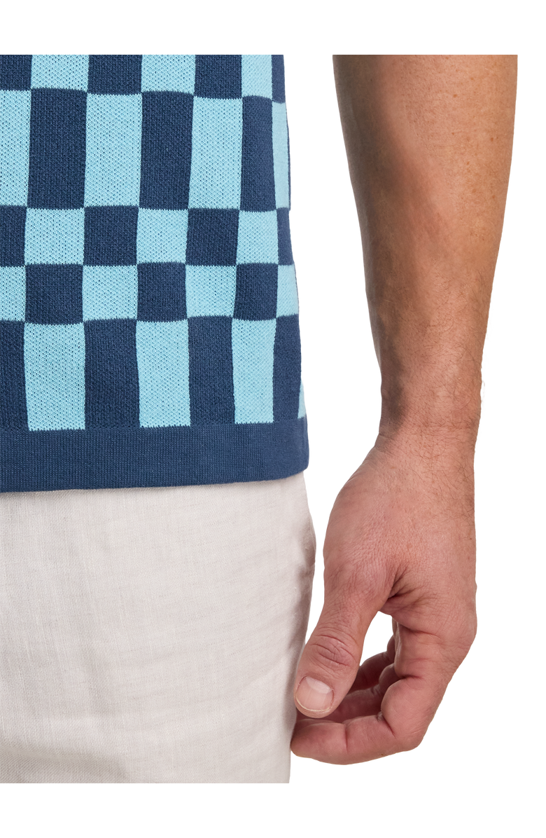 Paul Fredrick Cotton Button Front Camp Sweater, Alternate, color, Blue Multi