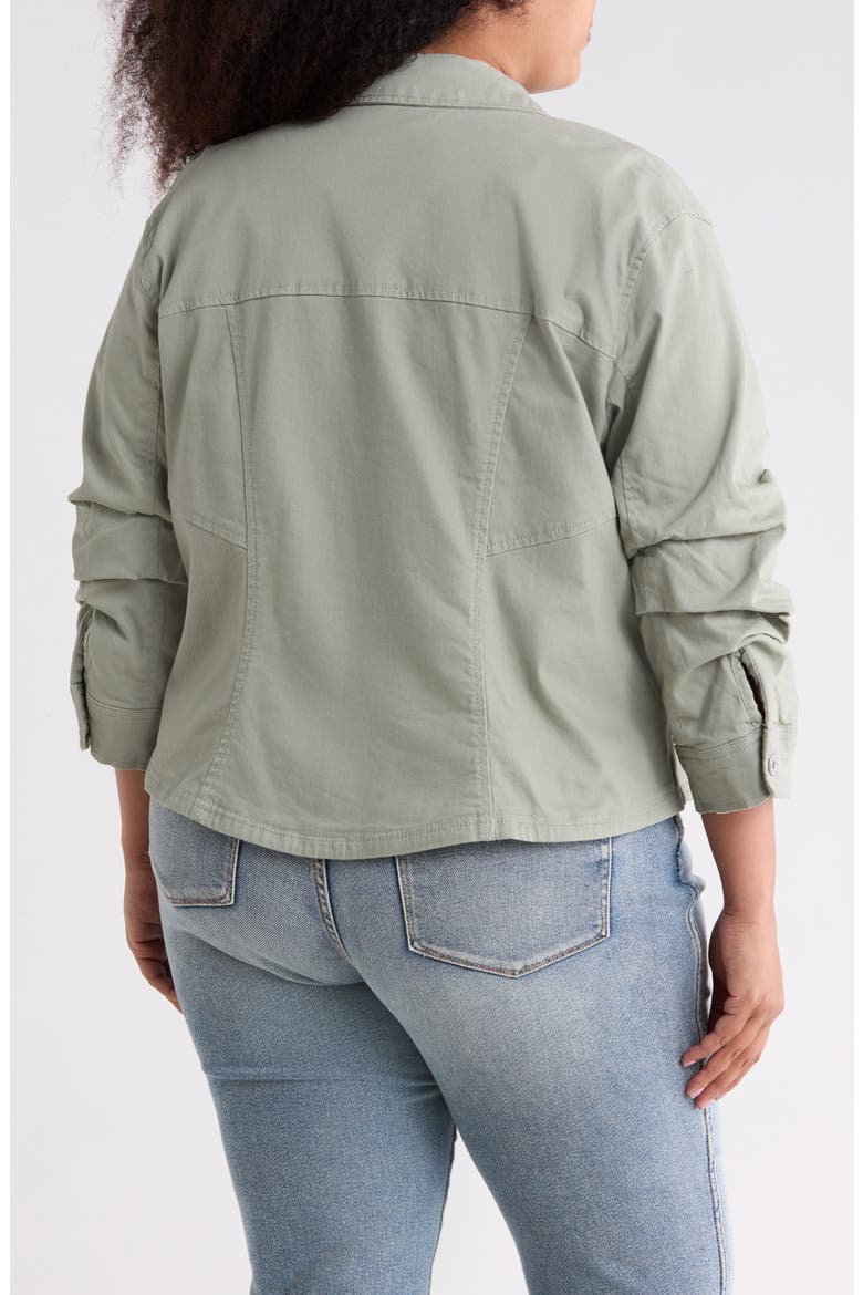 Ruched Sleeve Jacket, Alternate, color, EUCALYPTUS
