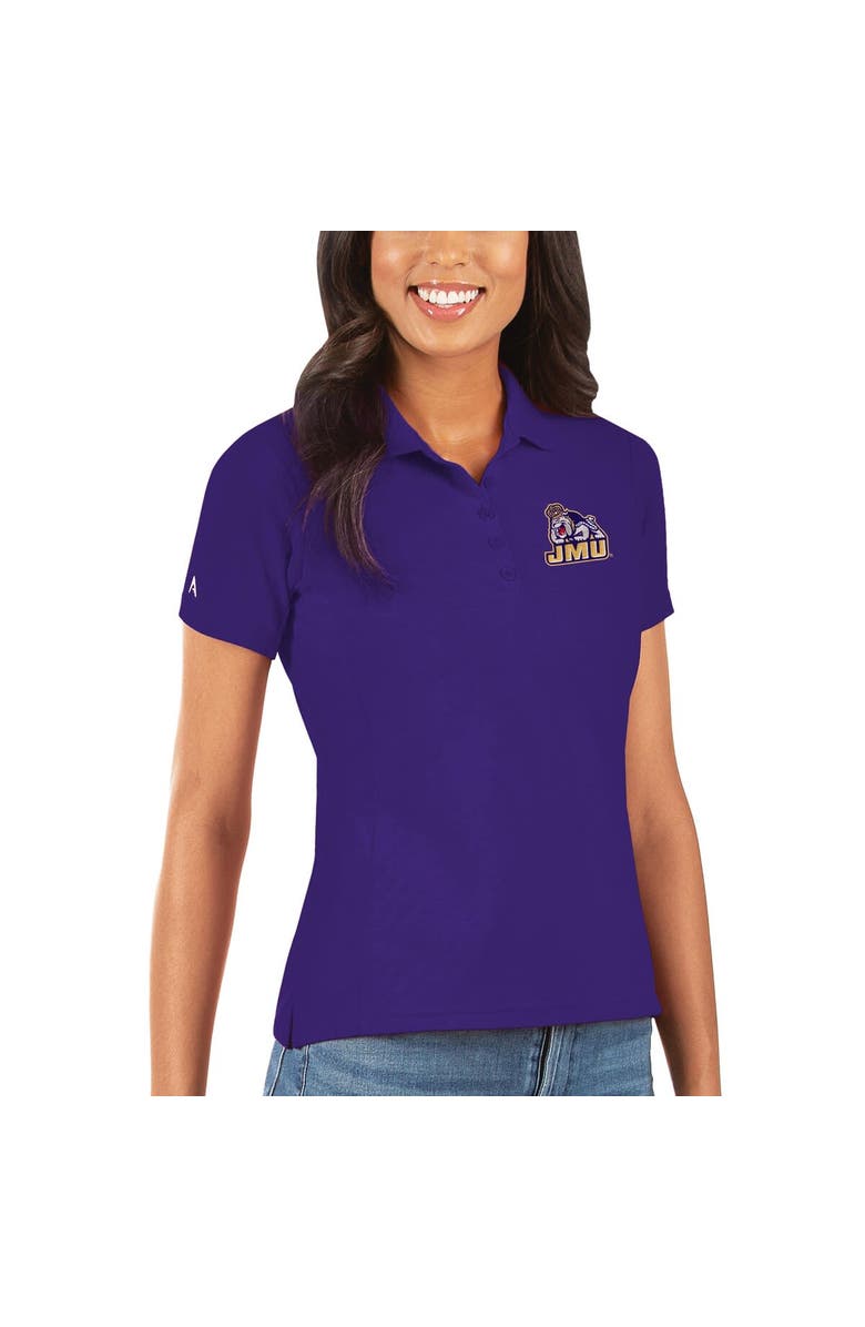 ANTIGUA Women's Antigua Purple James Madison Dukes Legacy Pique Polo, Main, color, Purple