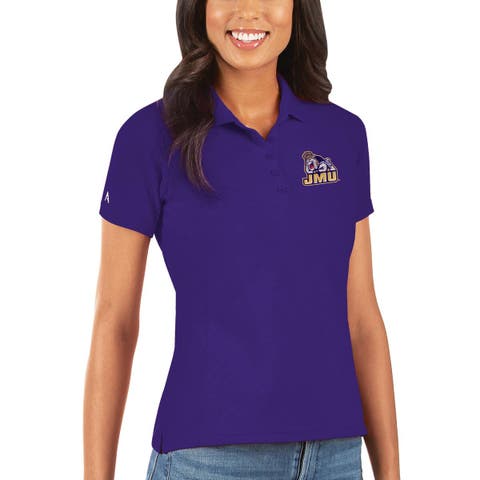 Women's Antigua Purple James Madison Dukes Legacy Pique Polo