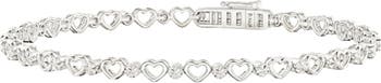 Diamond Cut And Hearts Bracelet