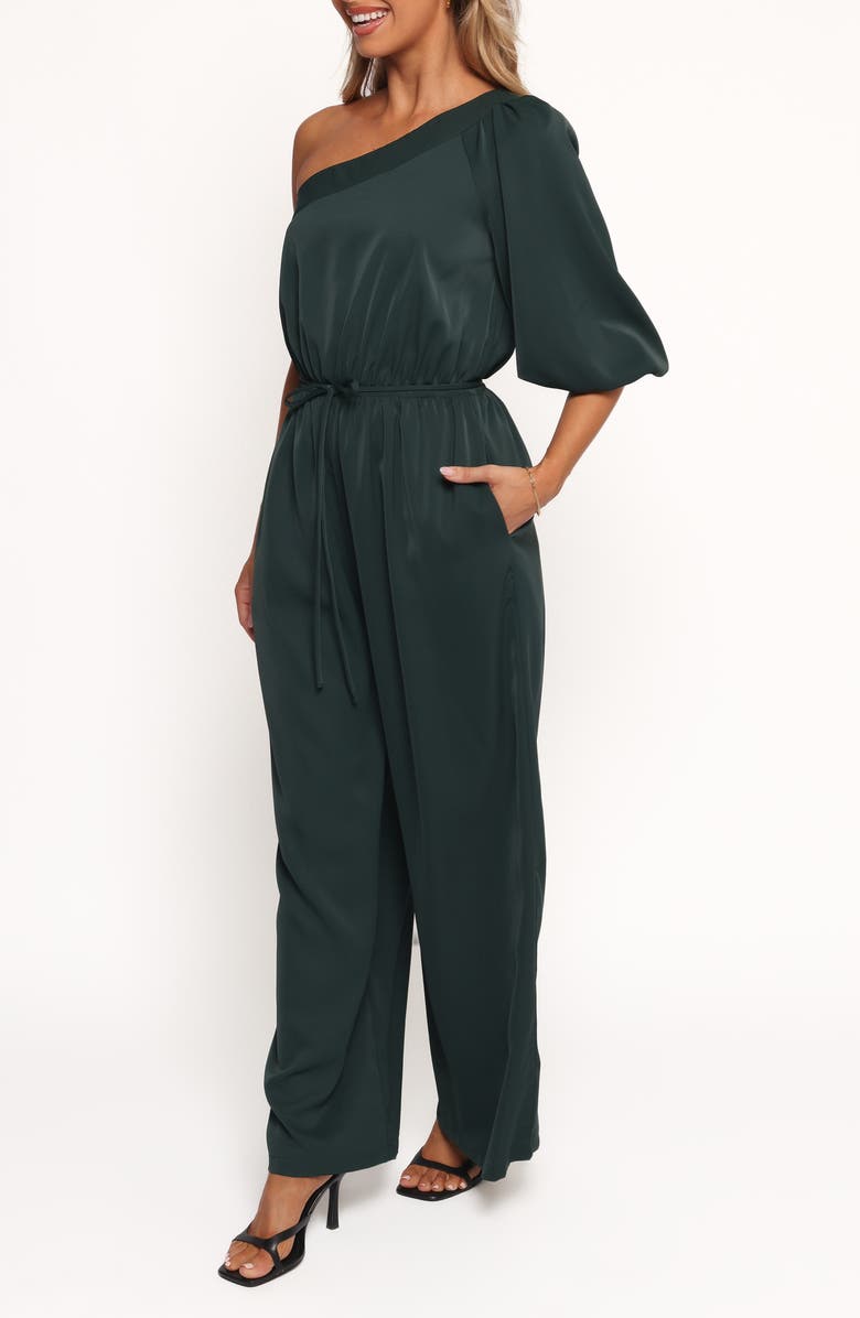 Petal & Pup Hedda Asymmetric Jumpsuit, Alternate, color, Emerald