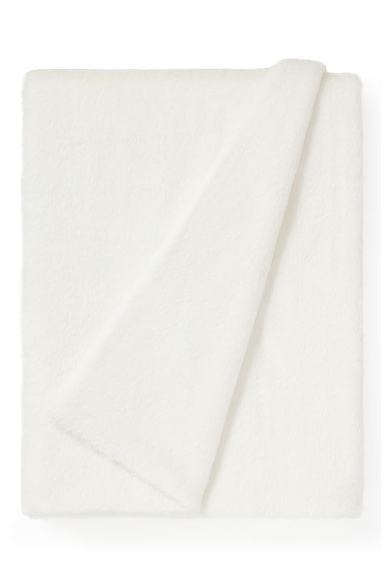 Marcella Faux Fur Throw Blanket, Alternate, color, SNOW