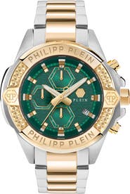 PHILIPP PLEIN The $kull Chronograph Two-Tone Bracelet Watch, 44mm