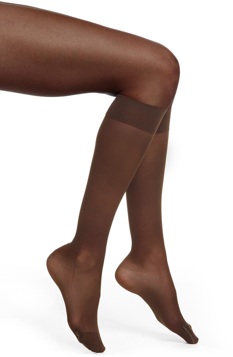 ITEM m6 Sheer Compression Knee High Socks, Main, color, Cacao