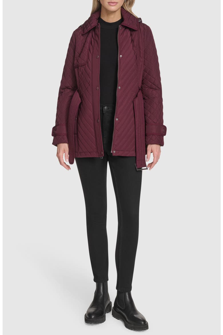 Brinklee Water Resistant Quilted Jacket, Alternate, color, AUBERGINE