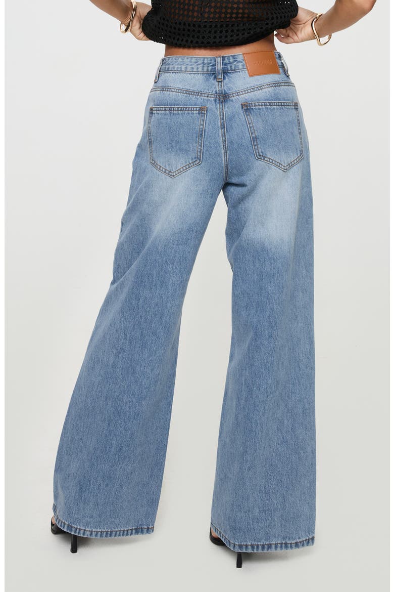 Colemane Low Rise Wide Leg Jeans, Alternate, color, DENIM