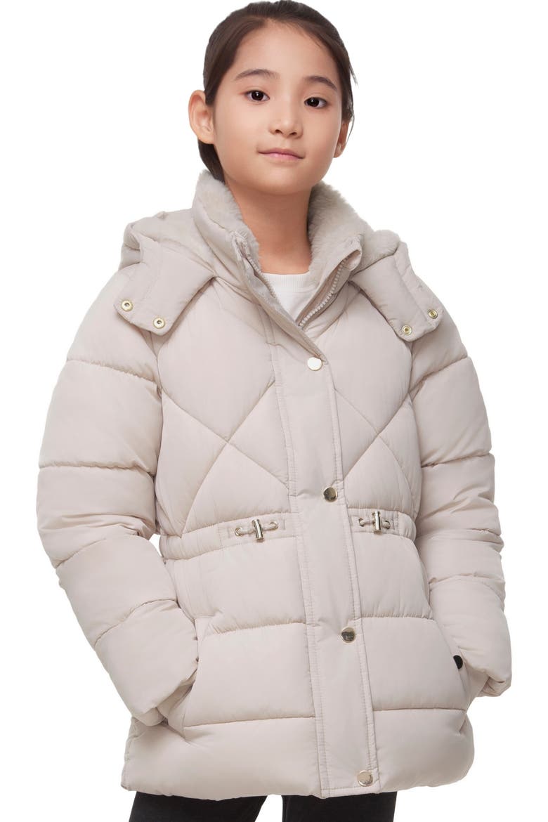 Kids' Timeless Quilted Coat, Main, color, Ivory