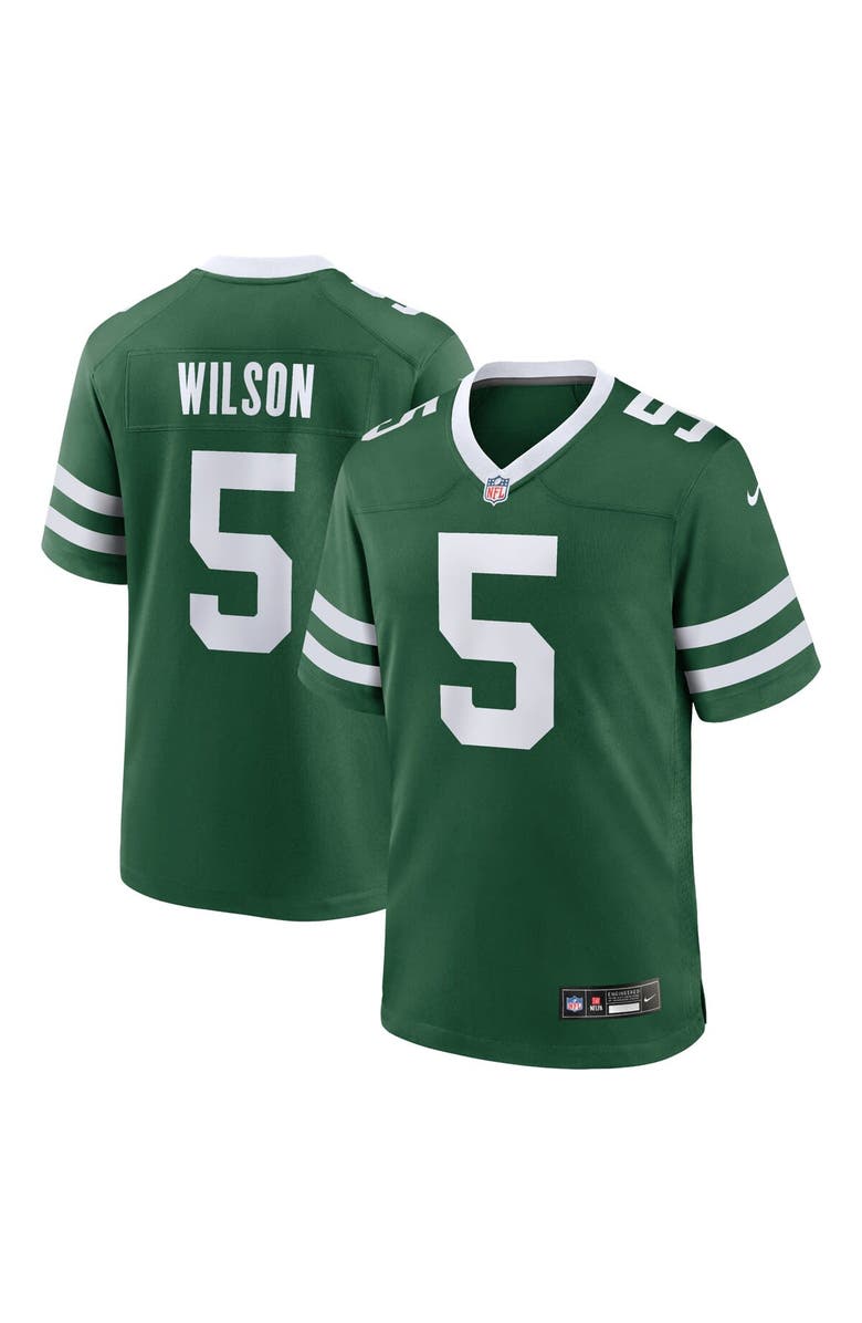 Nike Men's Nike Garrett Wilson Legacy Green New York Jets Game Jersey, Alternate, color, Green