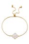 Mother of Pearl Initial Clover Bracelet