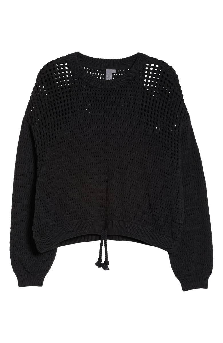 Sweaty Betty Tides Open Stitch Pullover, Alternate, color, Black