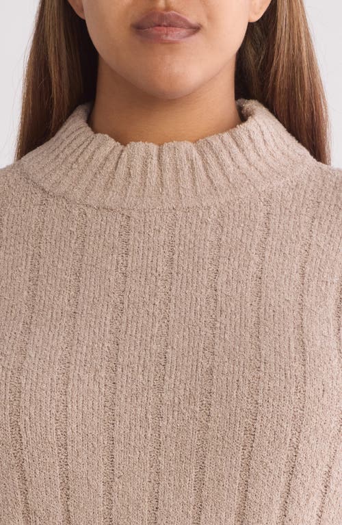 Eileen Fisher Rib Mock Neck Sweater In Dove