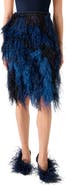 Akris Feather Front Wool Blend Pencil Skirt