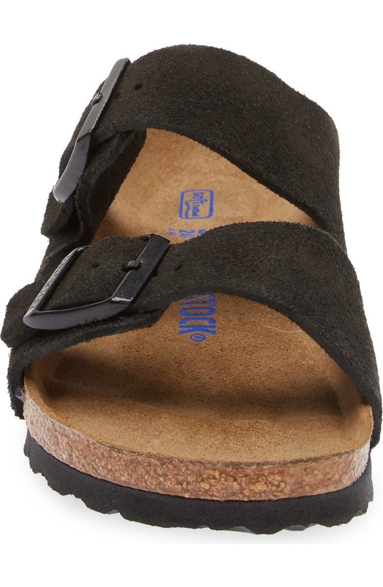 Birkenstock Arizona Soft Footbed Slide Sandal, Alternate, color, Black Suede