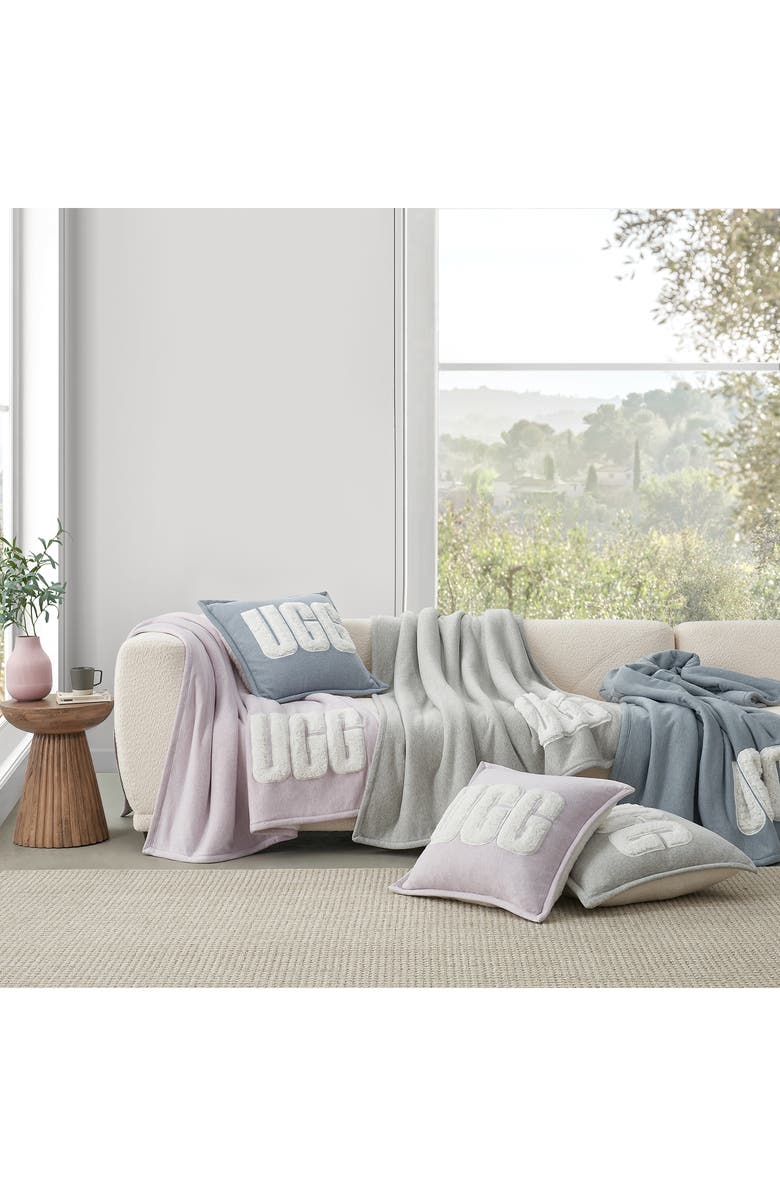 UGG<sup>®</sup> Lennox Logo Throw Pillow, Alternate, color, 