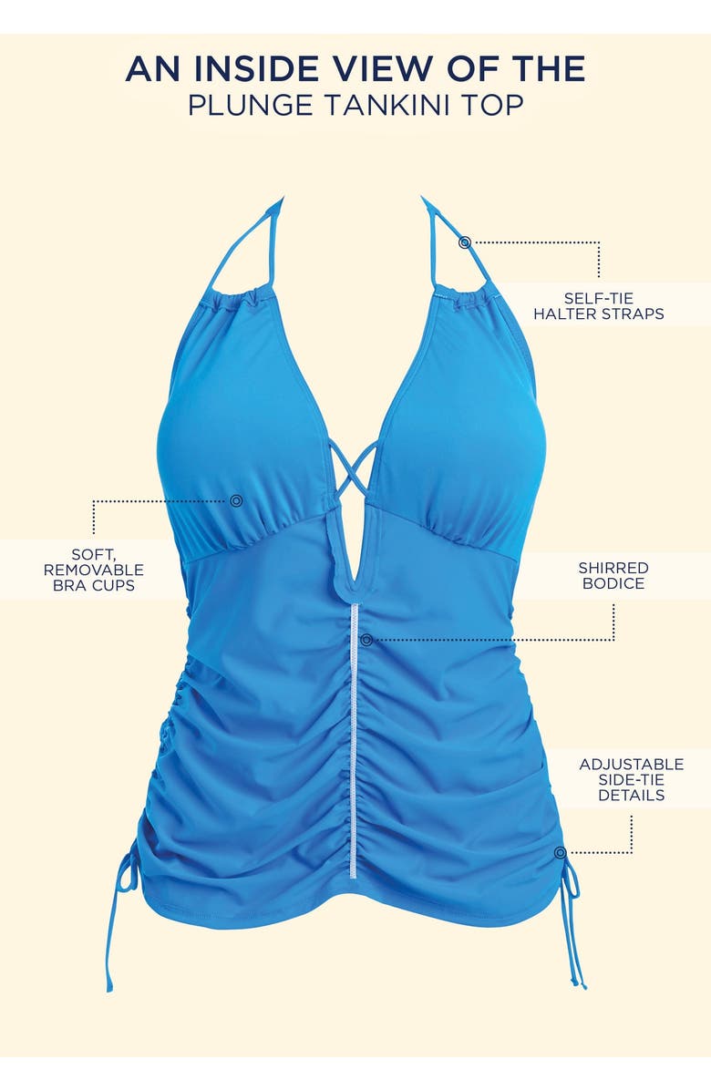 Swimsuits for All Plunge Tankini Top, Alternate, color, Black