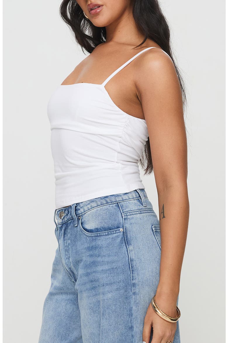 Race My Mind Ruched Top, Alternate, color, WHITE