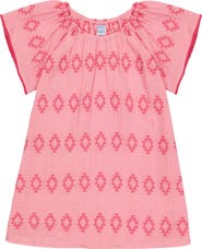 Mer St. Barth Mini Capucine Girl's Caftan Rose Embroidery
