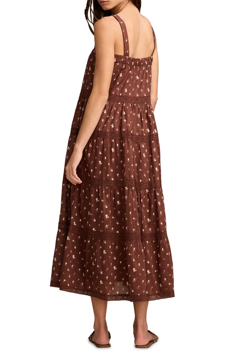 Lucky Brand Market Day Sleeveless Tiered Maxi Dress, Alternate, color, Chocolate Multi