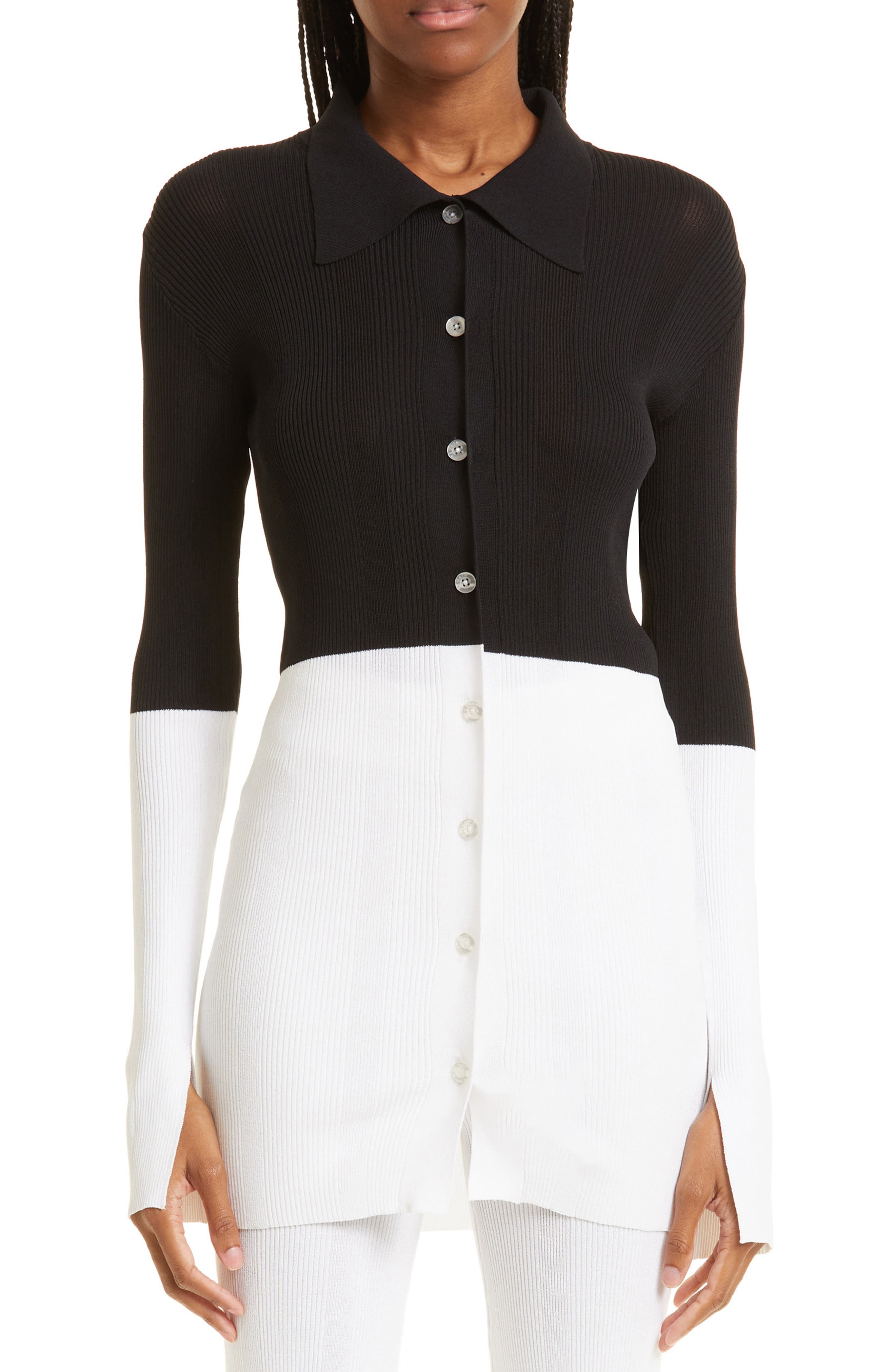 REMAIN Birger Christensen Kulia Colorblock Rib Cardigan (Women ...