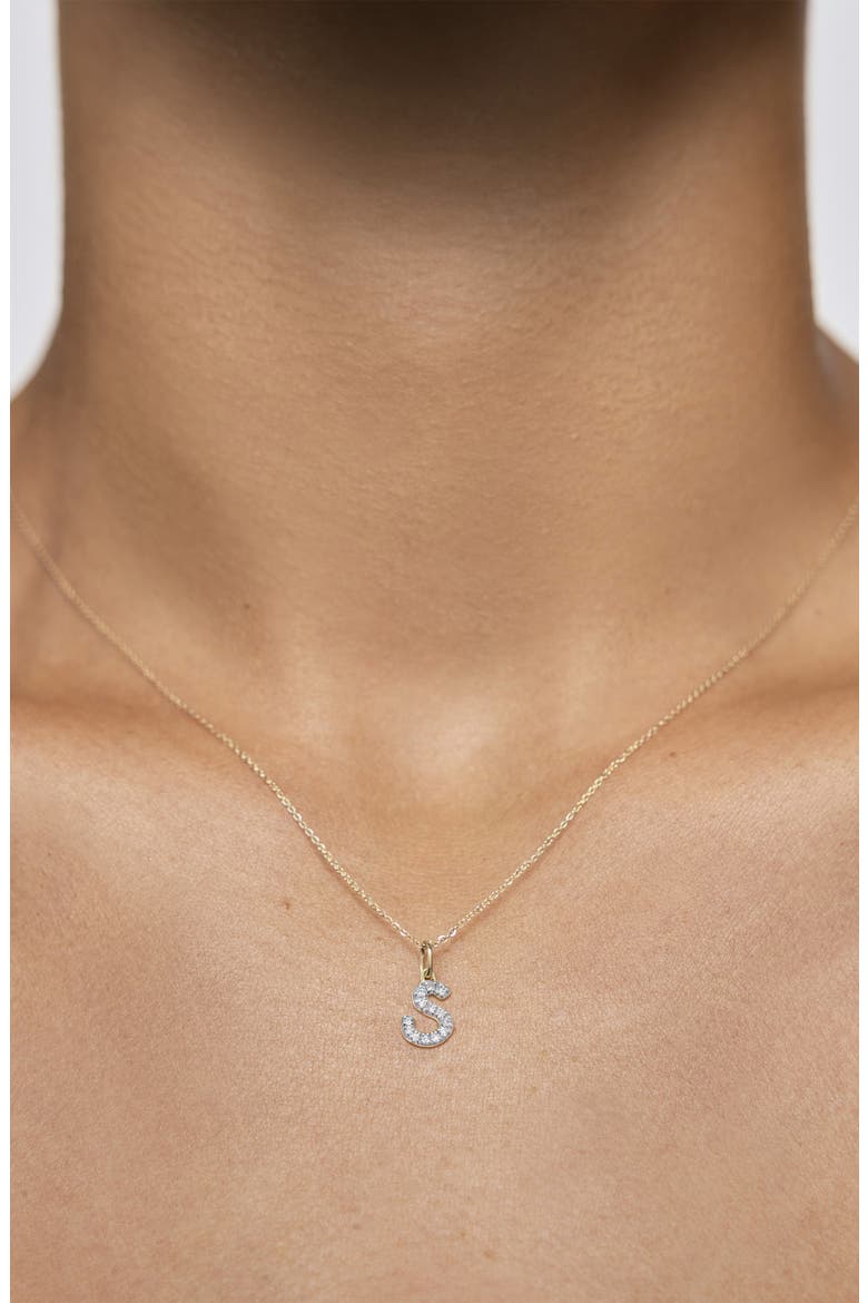 Lab Grown Diamond Initial Pendant, Alternate, color, YELLOW GOLD