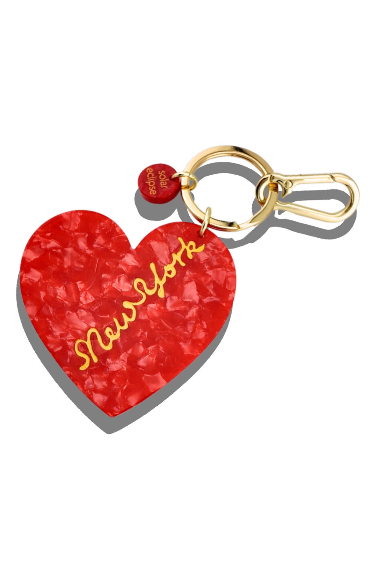 New York Heart Key Chain, Main, color, RED