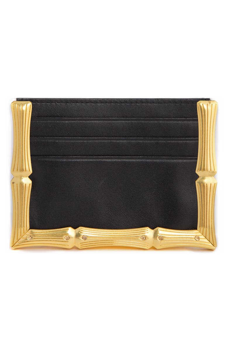Brandon Blackwood Bamboo B Leather Card Holder, Alternate, color,