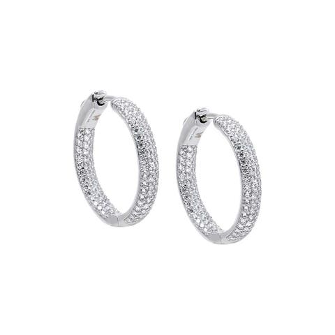 CZ Pavé Chunky Hoop Earring