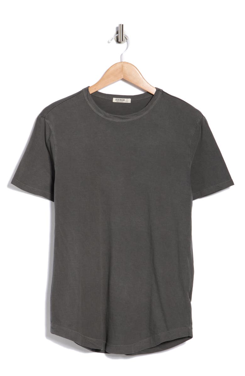 BUCK MASON PIMA CURVED HEM TEE, Main, color, Faded Black Venice Wash