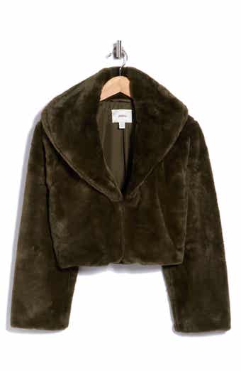 Wide Collar Faux Fur Jacket