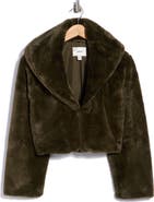 JASON WU Wide Collar Faux Fur Jacket