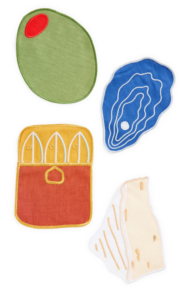 PIECEWORK PUZZLES Set of 4 Hor d'Oeuvres Cocktail Napkins, Main, color,