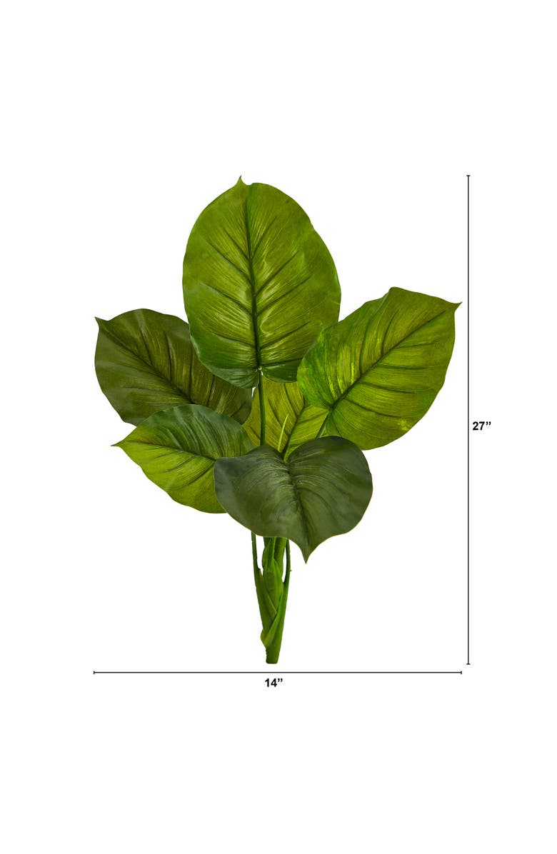 NEARLY NATURAL 27-in Large Philodendron Leaf Artificial Bush Plant, Alternate, color, Green