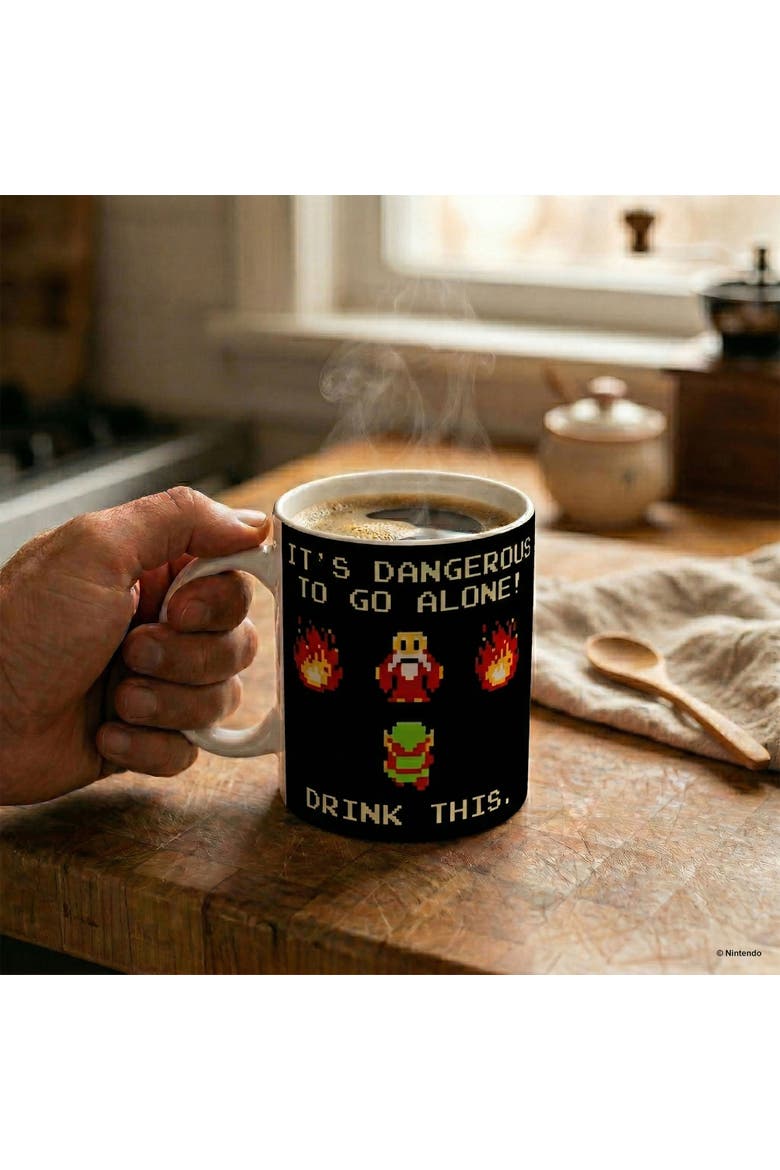 11 oz The Legend of Zelda Drink This Ceramic Mug, Alternate, color, Black